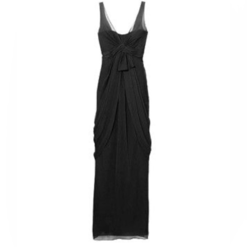 Vera Wang White Dress Plus 18 Black Chiffon Wedding Bridesmaid Formal Gown Sheer